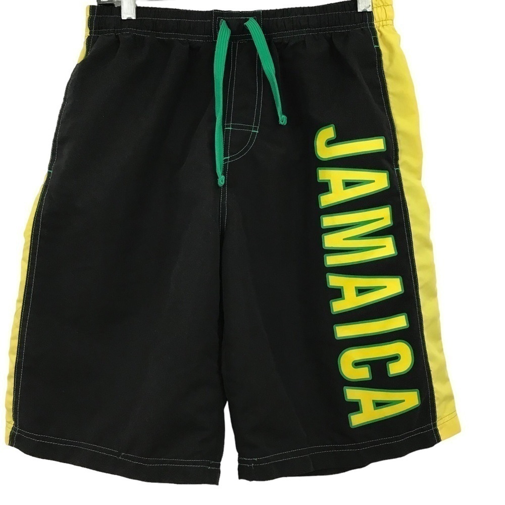 TBL Jamaica Theme Swimming Trunks Lined Souvenir Swimsuit Swim Wear
